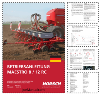 HORSCH MAESTRO 8 12 RC Planter Operators Manual DE