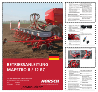 HORSCH MAESTRO 8 12 RC Planter Operators Manual