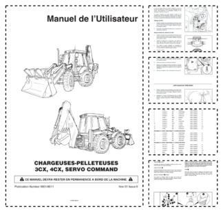JCB 3CX 4CX 4C 4CN Servo Command Backhoe Loader Operators Manual 483468-499999 FR 9801/8511