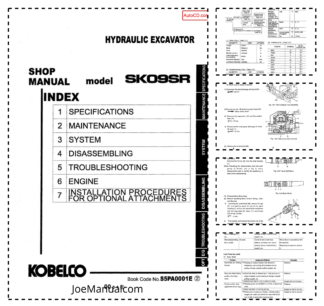 Kobelco SK09SR Excavator Workshop Manual S5PA0001E