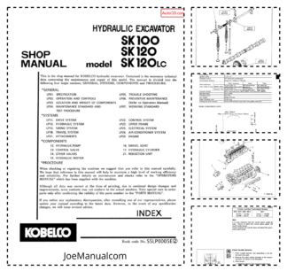 Kobelco SK100 SK120 SK120LC Excavator Workshop ManualS5LP0005E