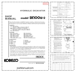 Kobelco SK100W-2 Excavator Workshop Manual S5YE0002E