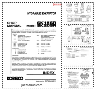 Kobelco SK15SR SK20SR Excavator Workshop Manual S5PM0002E