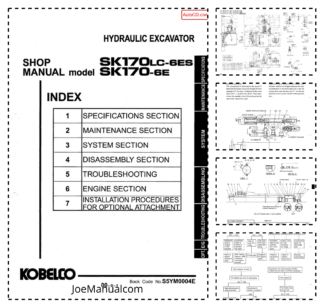 Kobelco SK170LC-6ES SK170-6E Excavator Workshop Manual S5YM0004E