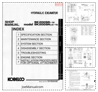 Kobelco SK200SR-16 SK200SRLC-15 Excavator Workshop Manual S5YB0003E