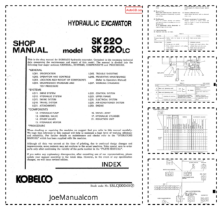 Kobelco SK220 SK220LC Excavator Workshop Manual S5LQ0004E