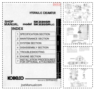 Kobelco SK235SR SK235SRLC Excavator Workshop Manual S5YF0001E