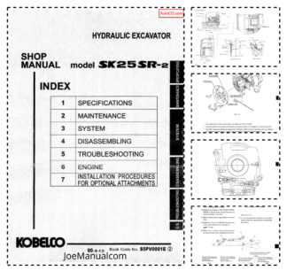 Kobelco SK25SR-2 Excavator Workshop Manual S5PV0001E
