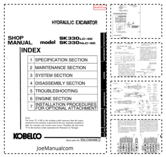 Kobelco SK330LC-6E NLC-6E Excavator Workshop Manual S5LC0008E