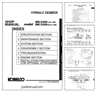 Kobelco SK330LC-6E NLC-6E Excavator Workshop Manual S5LC0009E