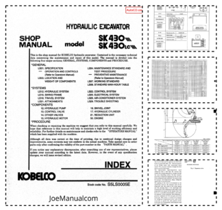 Kobelco SK430 SK430LC Excavator Workshop Manual S5LS0005E
