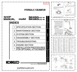 Kobelco SK450LC-6 SK480LC-6 Excavator Workshop Manual S5LS0009E