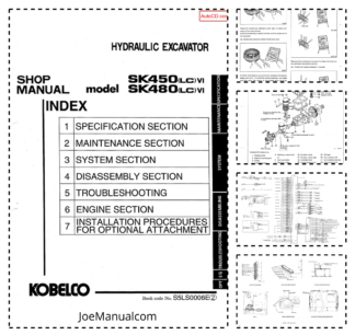 Kobelco SK450LCVI SK480LCVI Excavator Workshop Manual S5LS0006E