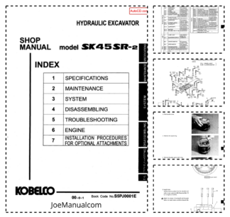 Kobelco SK45SR-2 Excavator Workshop Manual S5PJ0001E