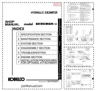 Kobelco SK80MSR-1E Excavator Workshop Manual S5LF0003E