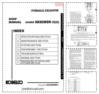 Kobelco SK80MSR-1ES Excavator Workshop Manual S5LF0005E