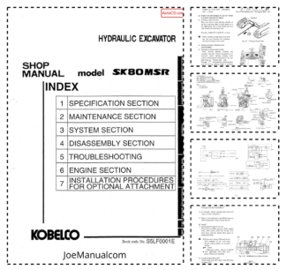 Kobelco SK80MSR Excavator Workshop Manual S5LF0001E