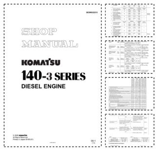 Komatsu 140-3 Series Diesel Engine Workshop Manual SEBM022213