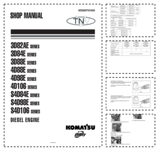 Komatsu 3D82AE 3D84E 3D88E 4D88E 4D106 S4D84E S4D98E S4D106 Series Engine Workshop Manual