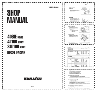 Komatsu 4D98E 4D106 S4D106 Series Diesel Engine Workshop Manual