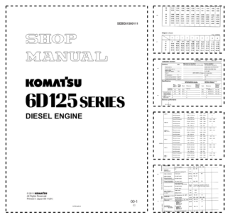 Komatsu 6D125 Series Diesel Engine Workshop Manual SEBE61500111
