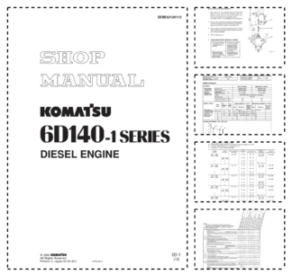 Komatsu 6D140-1 Series Diesel Engine Workshop Manual