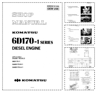 Komatsu 6D170-1 SA6D170-B-1 SA6D170-A-1 Diesel Engine Workshop Manual