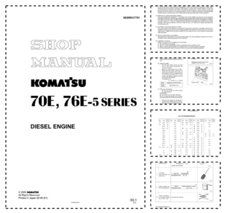 Komatsu 70E 76E-5 Series Diesel Engine Workshop Manual