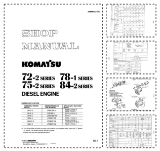 Komatsu 72-2 78-1 75-2 84-2 Series Diesel Engine Workshop Manual