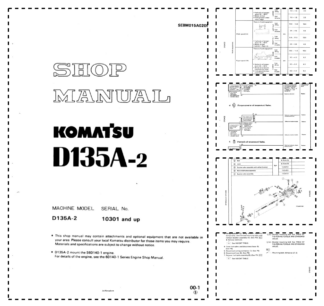 Komatsu D135A-2 Bulldozer Workshop Manual SN 10301 and UP