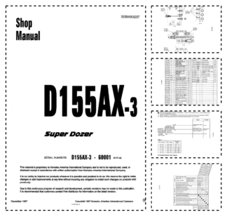 Komatsu D155AX-3 Bulldozer Workshop Manual SN 60001 and UP