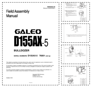 Komatsu D155AX-5 Galeo Bulldozer Field Assembly Manual SN 76001 and UP