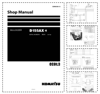 Komatsu D155AX-6 Bulldozer Workshop Manual SN 80001 and UP