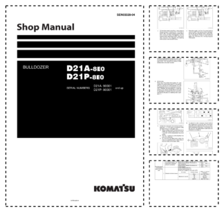 Komatsu D21A-8E0 D21P-8E0 Bulldozer Workshop Manual SN 90001 and UP