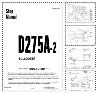 Komatsu D275A-2 Bulldozer Workshop Manual SN 10001 and UP