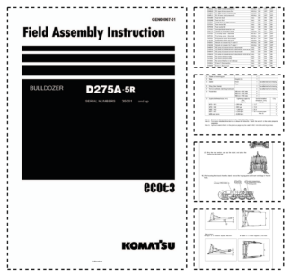 Komatsu D275A-5R Bulldozer Field Assembly Instruction SN 35001 and UP
