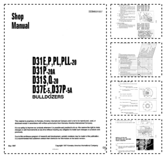 Komatsu D31E P PL PLL-20 D31S Q-20 D31S Q-20 D37E-5 D37P-5A Crawer Loaders Workshop Manual