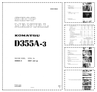 Komatsu D355A-3 Bulldozer Workshop Manual SN 3301 and UP