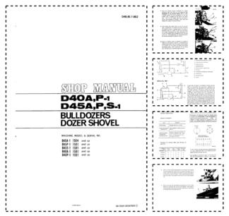 Komatsu D40A P-1 D45A P S-1 Crawer Loaders Workshop Manual SN 1504 1501 and UP