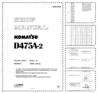 Komatsu D475A-2 Bulldozer Workshop Manual SN 10201 and UP
