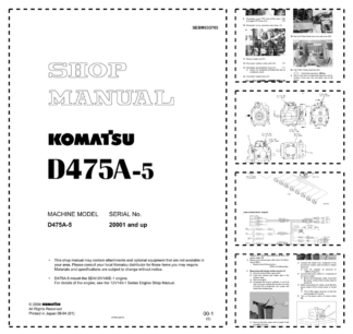 Komatsu D475A-5 Bulldozer Workshop Manual SN 20001 and UP v033705
