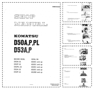 Komatsu D50A D53A P PL Bulldozer Workshop Manual SN 65001 65280 and UP