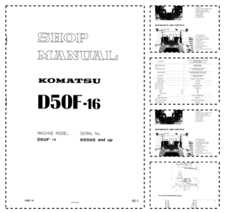 Komatsu D50F-16 Bulldozer Workshop Manual SN 65595 and UP