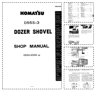 Komatsu D55S-3 Crawer Loaders Workshop Manual SN 2008 and UP
