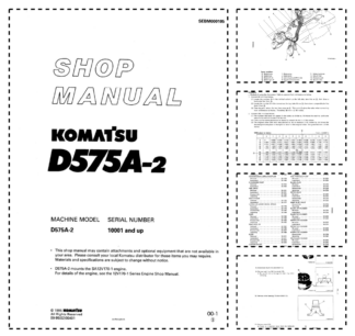 Komatsu D575A-2 Bulldozer Workshop Manual SN 10001 and UP