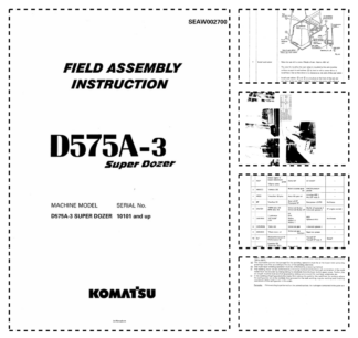 Komatsu D575A-3 Super Dozer Field Assembly Instruction SN 10101 and UP