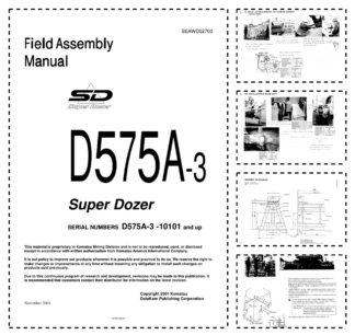 Komatsu D575A-3 Super Dozer Field Assembly Manual SN 10101 and UP