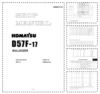 Komatsu D57F-17 Bulldozer Workshop Manual SN 81288 and UP