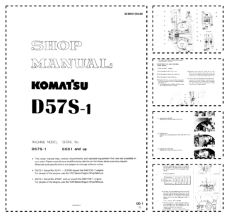 Komatsu D57S-1 Crawer Loaders Workshop Manual SN 6501 and UP