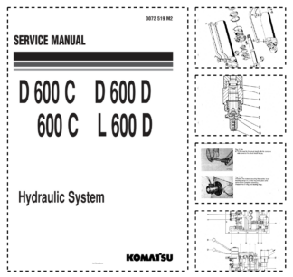 Komatsu D600C D600D 600C L600D Bulldozer Service Manual Hydraulic System